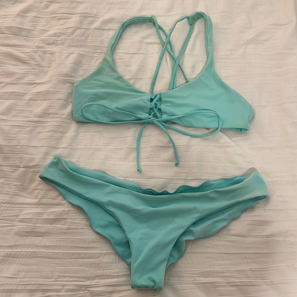 Boys and Arrows blue bikini. Size: medium (fit more like large)